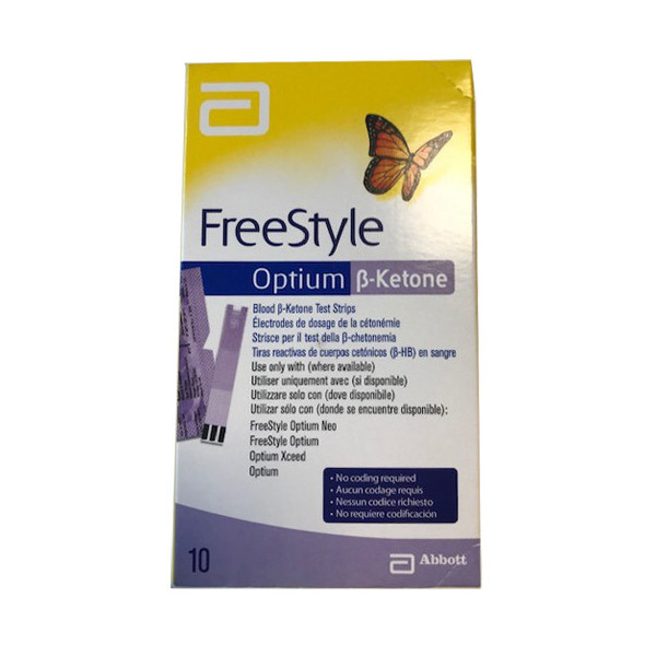 STRISCE MISURAZIONE CHETONEMIA OPTIUM BETA KETONE 10 PEZZI
