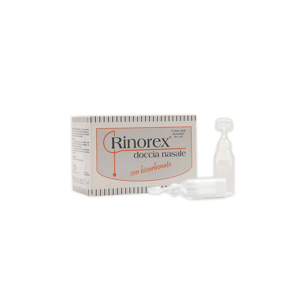 FIALA PER DOCCIA NASALE RINOREX BICARBONATO 5 ML 15 PEZZI