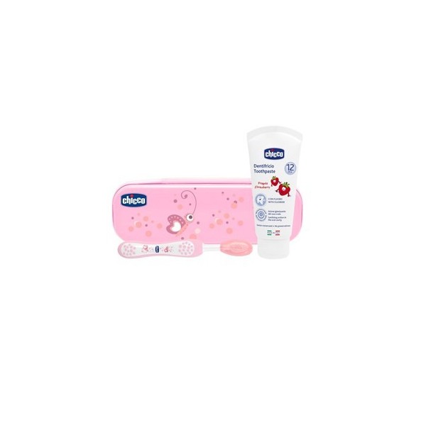 CHICCO SET DENTALE ROSA CON FLUORO CHICCO SET DENTALE ROSA CON FLUORO