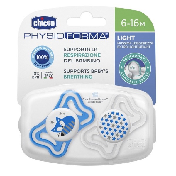 CHICCO SUCCHIETTO LIGHT BOY SILICONE 6-16 MESI 2 PEZZI
