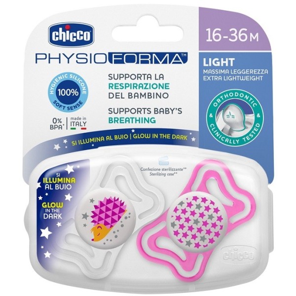 CHICCO SUCCHIETTO LIGHT LUM SILICONE 16-36 MESI 2 PEZZI