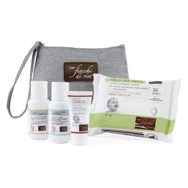 FIOCCHI DI RISO COFANETTO BEBE' PASTA CAMBIO 15 ML + DETERGENTE CORPO E CAPELLI TALCO 50 ML + DETERGENTE INTIMO MIODERM 50 ML + 