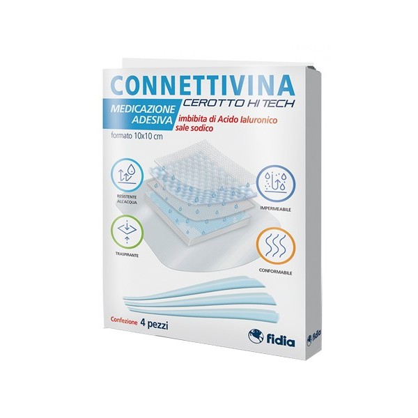 CEROTTO CONNETTIVINA HITECH 10 X 10 CM 4 PEZZI