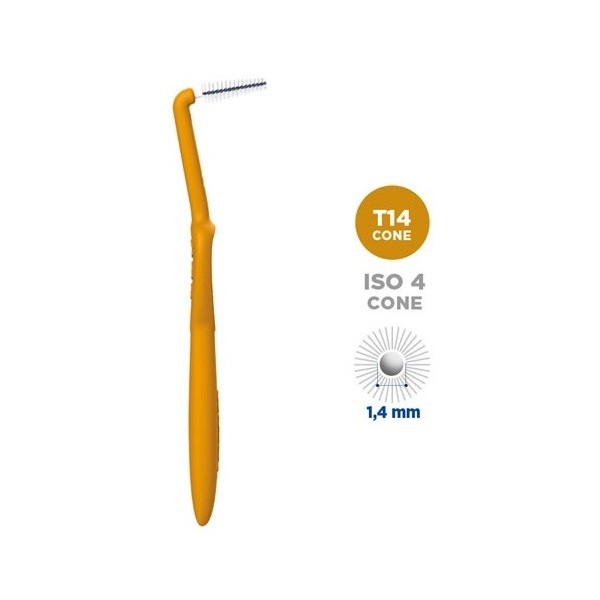 SCOVOLINO CURASEPT PROXI ANGLE MISURA T14 CONICO ISO 4 COLORE OCRA DIAMETRO 1,4 MM
