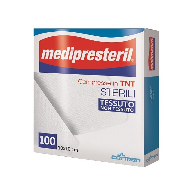 GARZA COMPRESSA MEDIPRESTERIL TNT 10X10CM 100 PEZZI