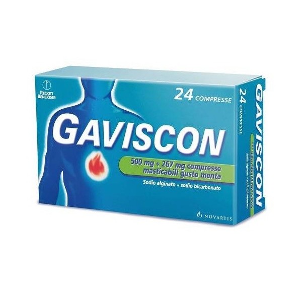 GAVISCON*24CPR MENTA 500+267MG