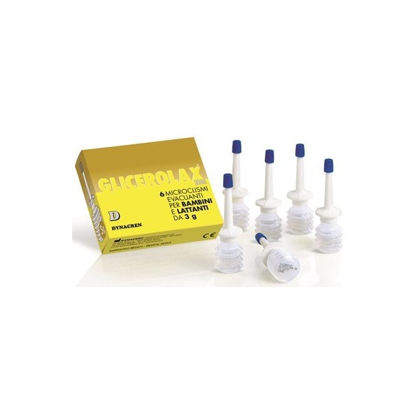 GLICEROLAX BAMBINI E LATTANTI MICROCLISMI EVACUANTI 6 PEZZI X 3 G CONTIENE AMIDO DI RISO