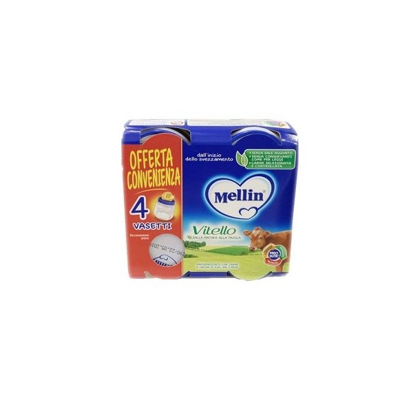 MELLIN OMOGENEIZZATO VITELLO 4 PEZZI X 80 G