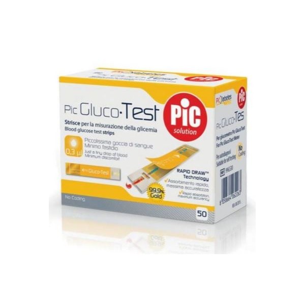 STRISCE MISURAZIONE GLICEMIA PIC GLUCOTEST 50 PEZZI