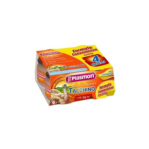 PLASMON OMOGENEIZZATO TACCHINO 4 X 80 G CON GIFT