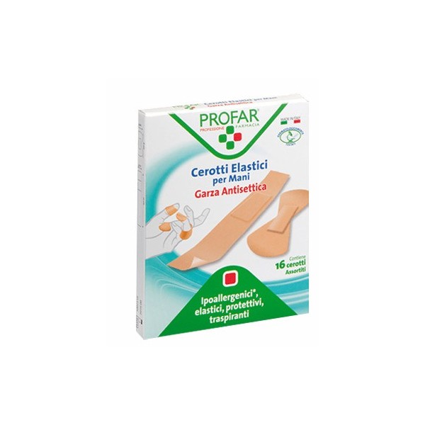 CEROTTO ELASTRICI MANI DITA ARTICOLAZIONI 16 PEZZI ASSORTITI PROFAR