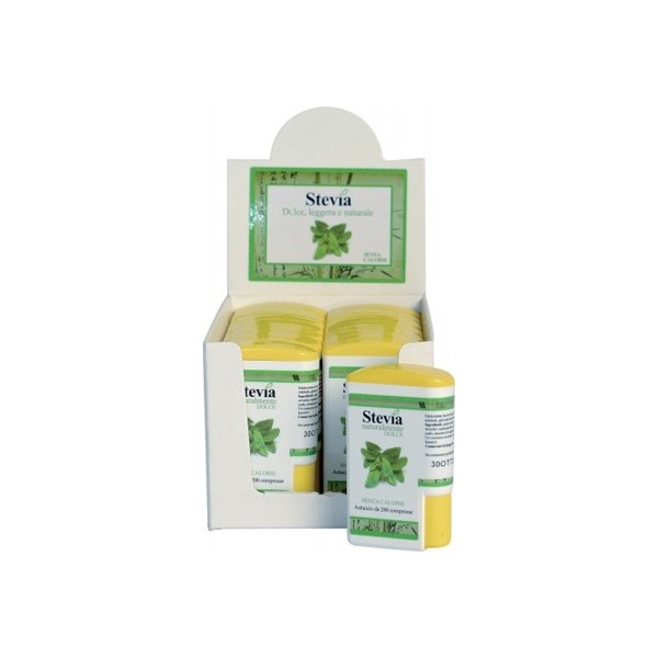 STEVIA EDULCORANTE 200 COMPRESSE DISPLAY CONTENENTE 14 DISPENSER