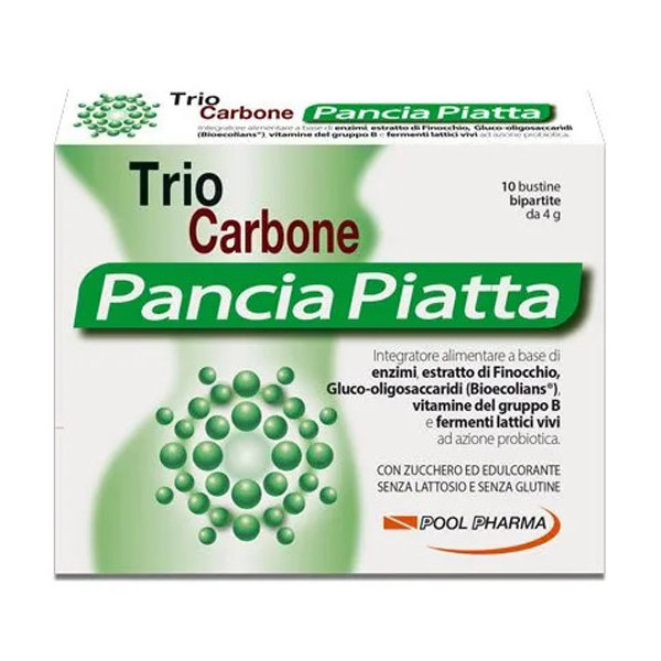 TRIOCARBONE PANCIA PIATTA 10 BUSTINE BIPARTITE 4 G
