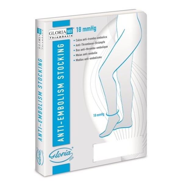 GLORIAMED THROMBOSIS 18 PUNTA CHIUSA CON FORO D'ISPEZIONE TUTTA COSCIA AUTOREGGENTE CORTO MISURA L 1 PAIO