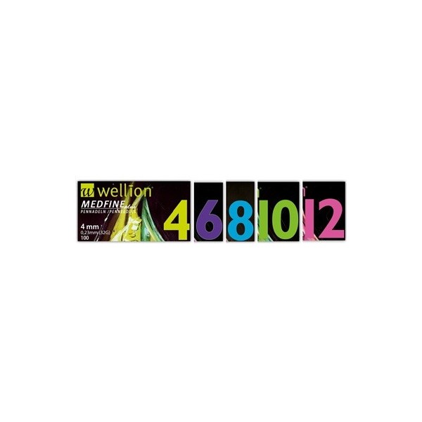AGO PER PENNA DA INSULINA WELLION MEDFINE PLUS 4 32 GAUGE LUNGHEZZA 4 MM 100 PEZZI