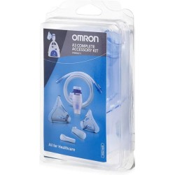 OMRON A3 COMPLETE KIT RICAMBIO AMPOLLA REGOLABILE + TUBO + MASCHERINA PEDIATRICA + MASCHERINA ADULTI + FORCELLE NASALI + BOCCAGL