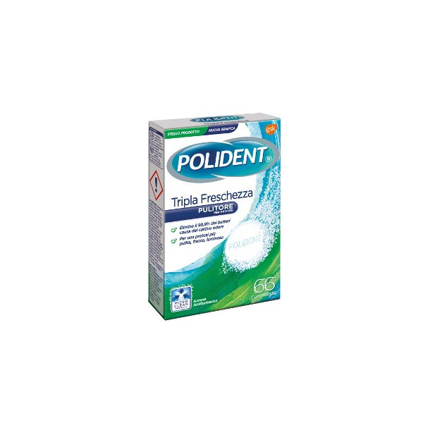 POLIDENT TRIPLA FRESCHEZZA 66 COMPRESSE