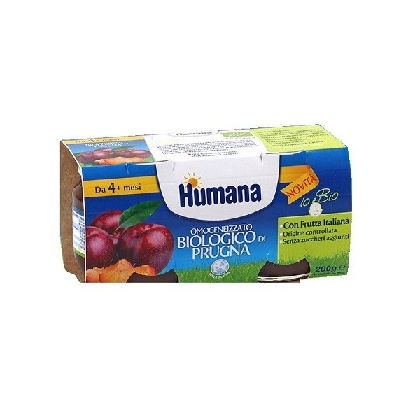 HUMANA OMOGENEIZZATO PRUGNA BIO 2 VASETTI 100 G