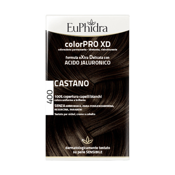 EUPHIDRA COLORPRO XD 400 CASTANO GEL COLORANTE CAPELLI IN FLACONE + ATTIVANTE + BALSAMO + GUANTI