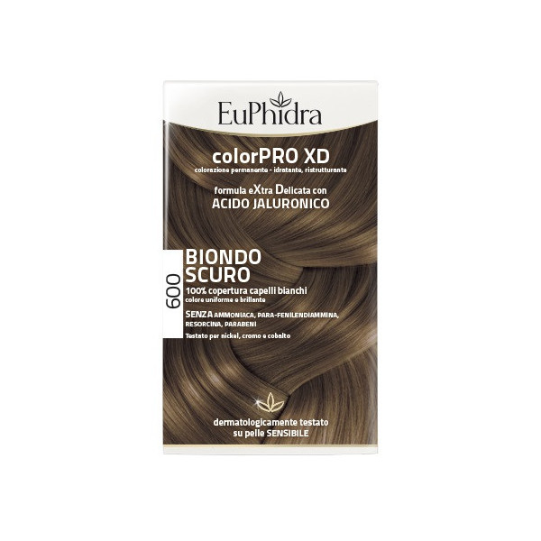 EUPHIDRA COLORPRO XD 600 BIONDO SCURO GEL COLORANTE CAPELLI IN FLACONE + ATTIVANTE + BALSAMO + GUANTI