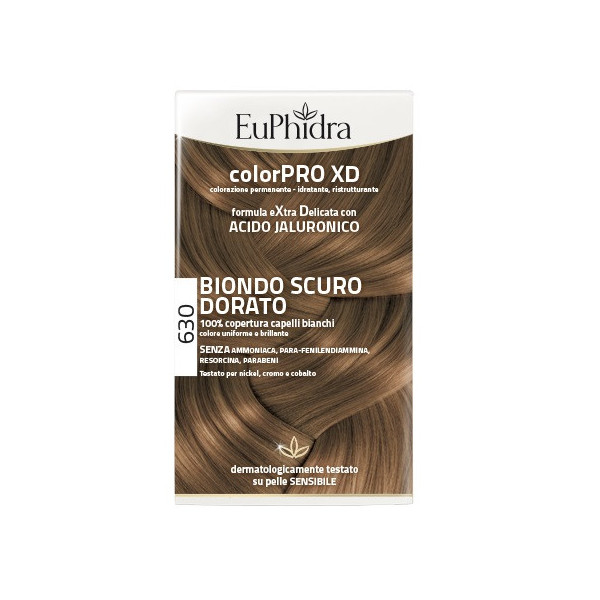 EUPHIDRA COLORPRO XD 630 BIONDO SCURO DORATO GEL COLORANTE CAPELLI IN FLACONE + ATTIVANTE + BALSAMO + GUANTI
