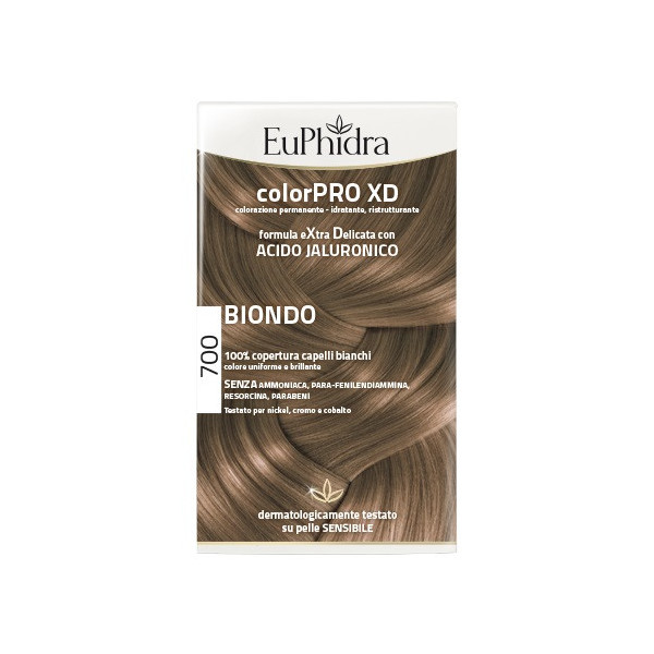 EUPHIDRA COLORPRO XD 700 BIONDO GEL COLORANTE CAPELLI IN FLACONE + ATTIVANTE + BALSAMO + GUANTI