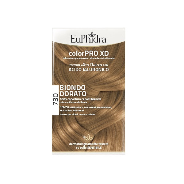 EUPHIDRA COLORPRO XD 730 BIONDO DORATO GEL COLORANTE CAPELLI IN FLACONE + ATTIVANTE + BALSAMO + GUANTI