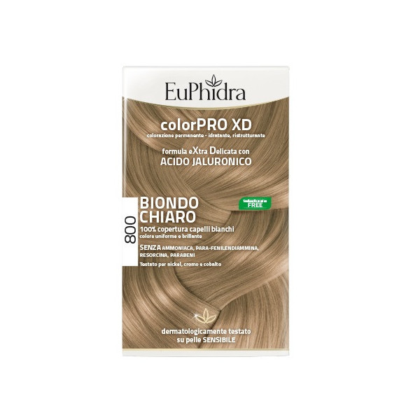 EUPHIDRA COLORPRO XD 800 BIONDO CHIARO GEL COLORANTE CAPELLI IN FLACONE + ATTIVANTE + BALSAMO + GUANTI