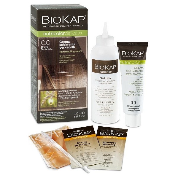 BIOKAP NUTRICOLOR 0,0 NEW CREMA SCHIARENTE TINTA TUBO + FLACONE
