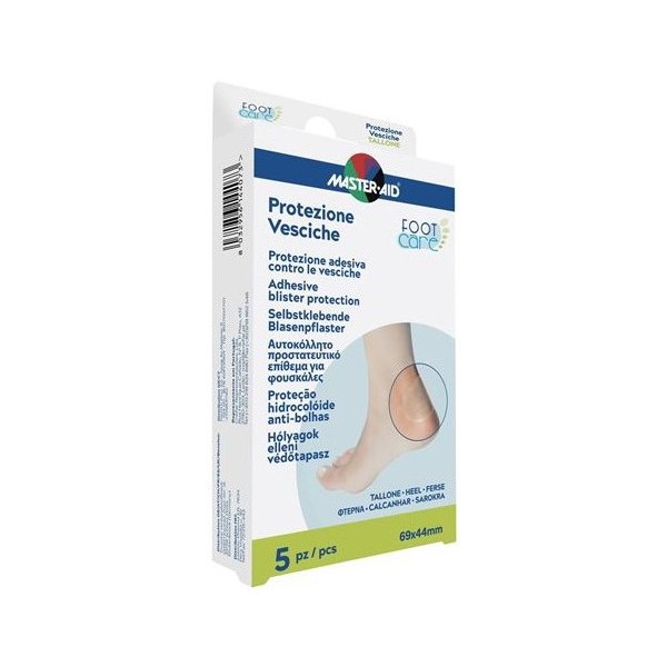 IDROCOLLOIDE MASTER-AID FOOTCARE VESCICHE TALLONE 69X44 MM 5 PEZZI A1