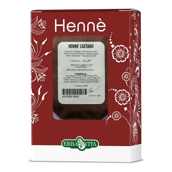 HENNE COLORANTE CAPELLI CASTANO 100 G