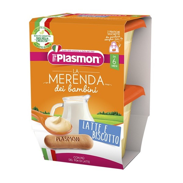 PLASMON LA MERENDA DEI BAMBINI MERENDE LATTE BISCOTTO ASETTICO 2 X 120 G