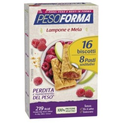 PESOFORMA BISCOTTI LAMPONE E MELA 16 BISCOTTI X 33G 8 PASTI SOSTITUTIVI
