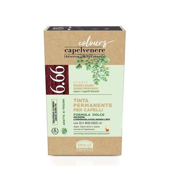 CAPELVENERE COLOURS TINTA CAPELLI 6,66N BIONDO SCURO ROSSO PROFONDO