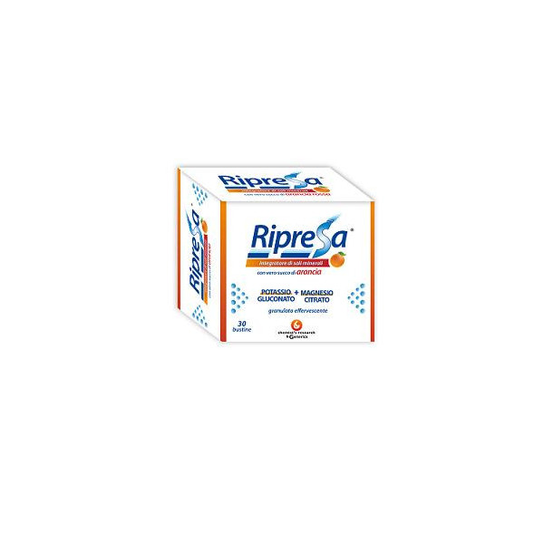 RIPRESA 30BUST 10G INTEGRATORE ALIMENTARE DI MAGNESIO E POTASSIO BUSTINE EFFERVESCENTI UTILE NEGLI STATI DI STANCHEZZA