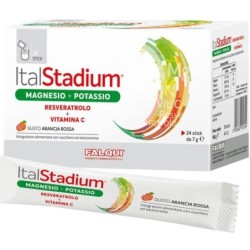 ITALSTADIUM MAGNESIO POTASSIO RESVERATOLO VITAMINA C ARANCIA ROSSA 24 STICK