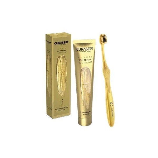 CURASEPT GOLD LUXURY WHITENING DENTIFRICIO 75 ML + SPAZZOLINO