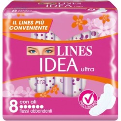 IDEA ULTRA ASSORBENTE FLUSSI ABBONDANTI CON ALI 8 PEZZI