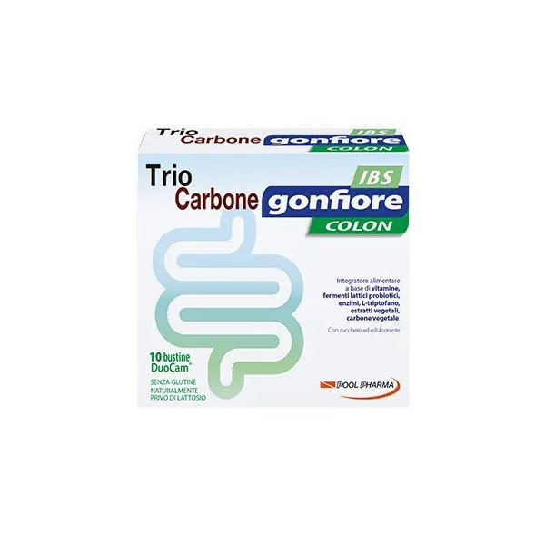 TRIOCARBONE GONFIORE IBS 10 BUSTE DUOCAM DA 2 G + 1,5 G