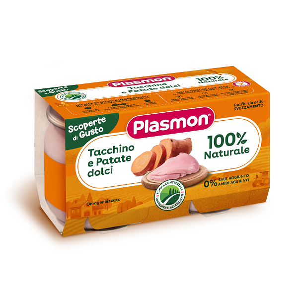 PLASMON OMOGENEIZZATI TACCHINO PATATE DOLCI 2 PEZZI DA 120 G