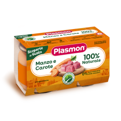 PLASMON OMOGENEIZZATI MANZO CAROTE 2 PEZZI DA 120 G