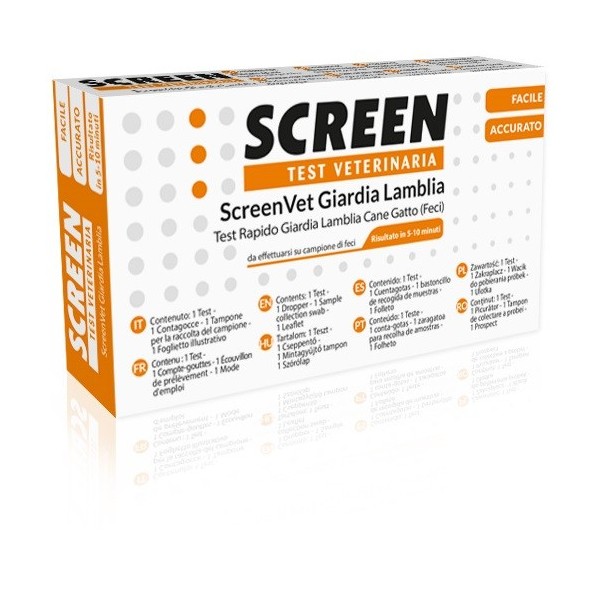 SCREENVET TEST RAPIDO VETERINARIA GIARDIA LAMBLIA FECI CANE E GATTO