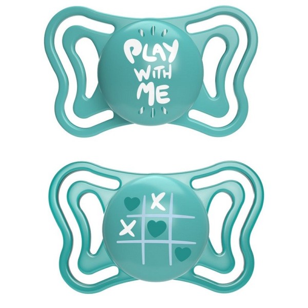 CHICCO SUCCHIETTO LIGHT AZZURRO SILICONE 16-36M 2 PEZZI