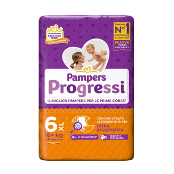 PAMPERS PROGRESSI XL 17 PEZZI