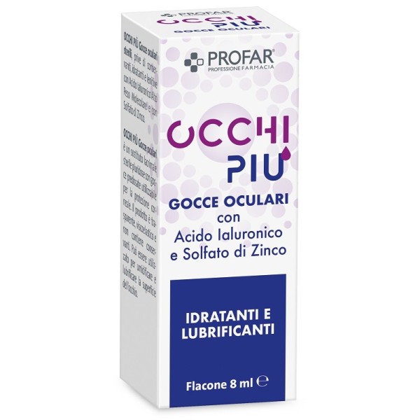 GOCCE OCULARI PROFAR OCCHI PIU' MULTIDOSE ACIDO IALURONICO E SOLFATO DI ZINCO IDRATANTI E LUBRIFICANTI 8 ML