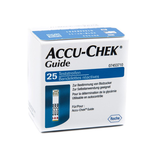 STRISCE MISURAZIONE GLICEMIA ACCU-CHEK GUIDE 25 PEZZI CONFEZIONE RETAIL