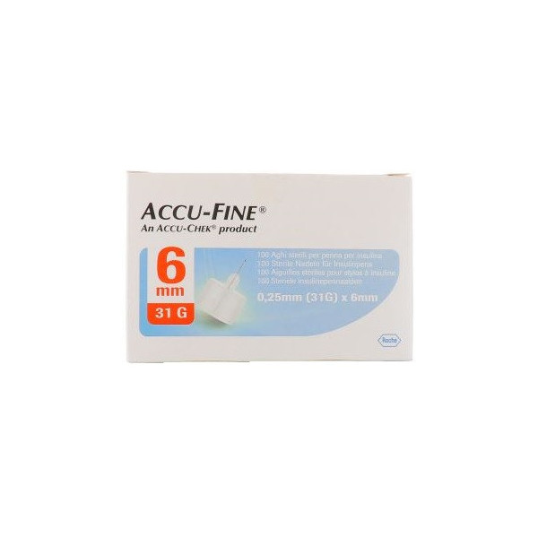 AGO PER PENNA DA INSULINA ACCU-FINE PEN NEEDLE ACCU-CHEK GAUGE 31 X 6MM 100 PEZZI