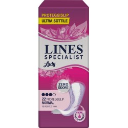 PROTEGGISLIP PER INCONTINENZA URINARIA LINES SPECIALIST LADY LIGHT NORMAL ULTRA SOTTILE 22 PEZZI