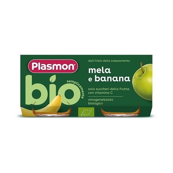 PLASMON OMOGENEIZZATO BIO BANANA MELA 2 VASETTI X 80 G