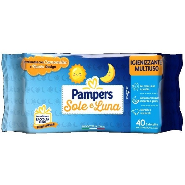 PAMPERS WIPES SOLE & LUNA 40 PEZZI